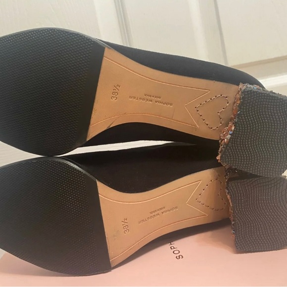 Sophia Webster Stella Black Suede Embellished Ankle Boots 8.5 - Picture 5 of 6